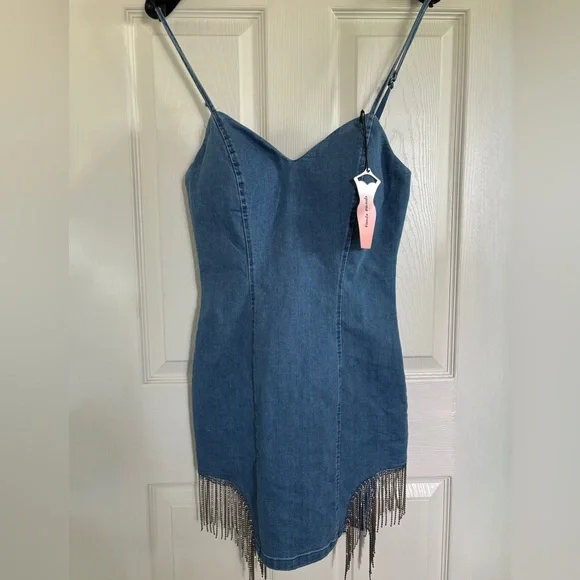Haute Monde | Dresses | Western Chic Denim Fringe Dress | Poshmark